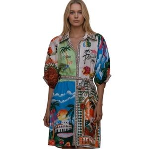 Colorful Printed Mini Dress